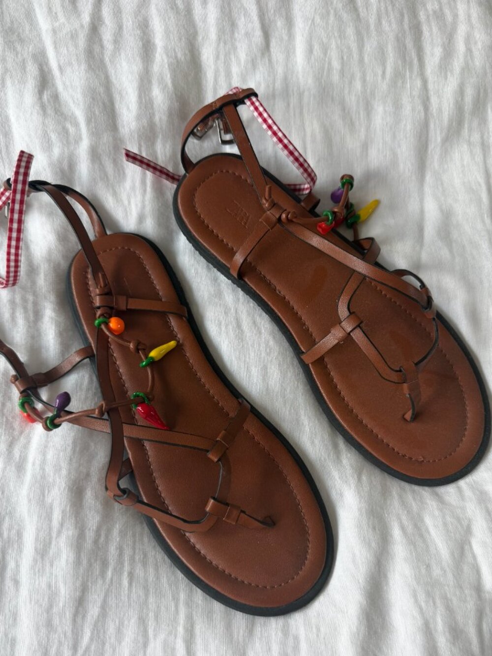 Zara Fruit Vegetable Charm Sandals Size 38 - Picture 2 of 5